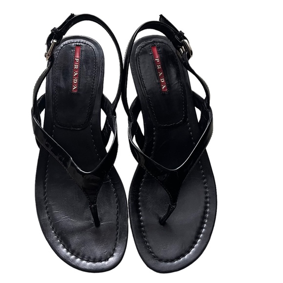 Prada Linea Rossa Patent Wedge Sandal Prada size 36 - Picture 6 of 16